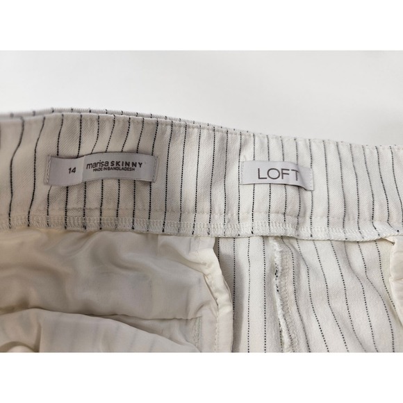 Ann Taylor Loft MARISA SKINNY size 14 stretch ankle stripes career casual ^ - Picture 3 of 6